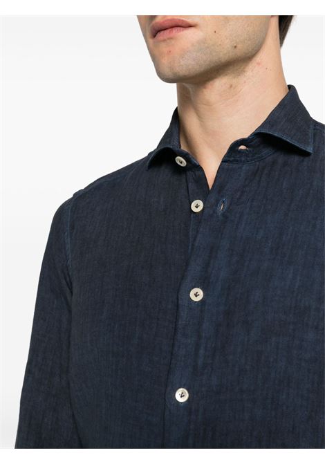 Camicia con bottoni in blu - uomo ELEVENTY | I75CAMA05TET0I02611