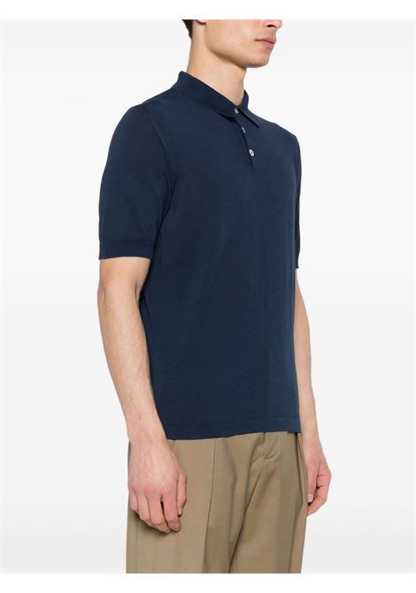 Polo con ricamo logo in blu - uomo ELEVENTY | X76MAGC14MAT0A00111A