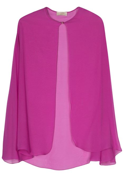 Purple semi-sheer silk cape - women ELIE SAAB | J0011SI001PU001