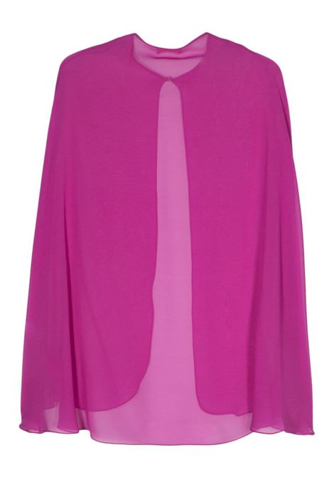 Purple semi-sheer silk cape - women ELIE SAAB | J0011SI001PU001