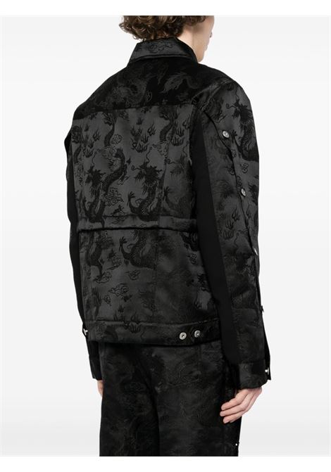 Black dragon-jacquard jacket - unisex FENG CHEN WANG | FUS17JK07BLK