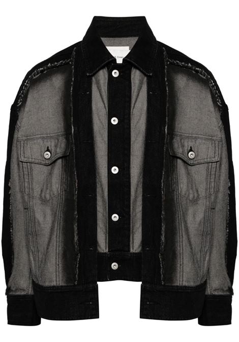 Black deconstructed denim jacket - men