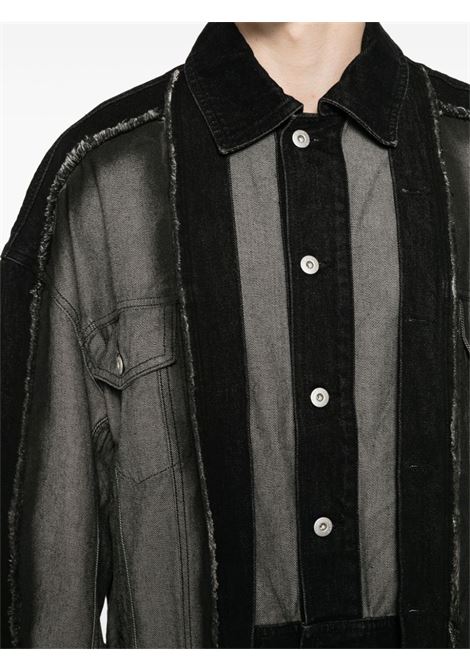 Black deconstructed denim jacket - men FENG CHEN WANG | FUS17JK17BLK