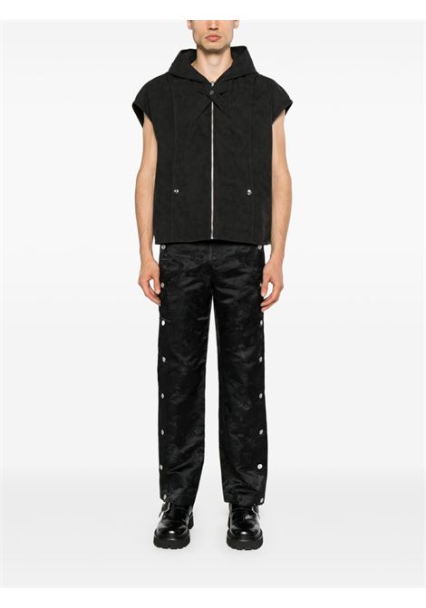 Black Dragon mid-rise straight-leg trousers Feng Chen Wang - men  FENG CHEN WANG | FUS17TR12BLK