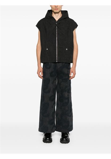 Black Dragon high-rise wide-leg jeans Feng Chen Wang - men  FENG CHEN WANG | FUS17TR13BLK