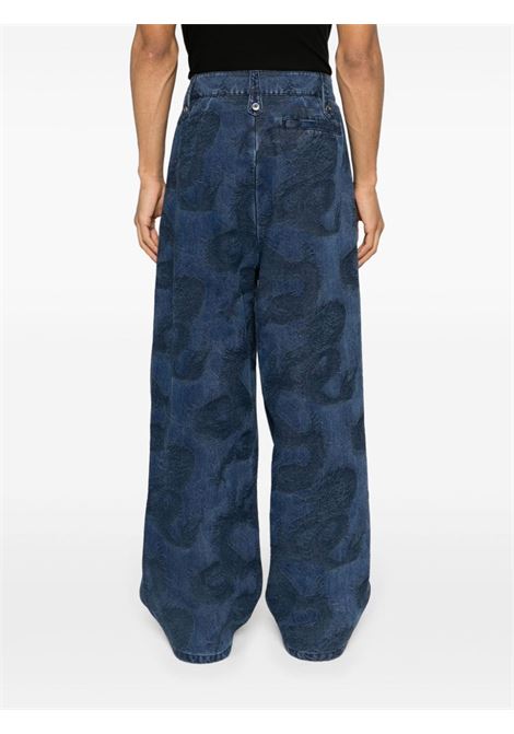 Jeans a gamba ampia in blu - uomo FENG CHEN WANG | FUS17TR14BL