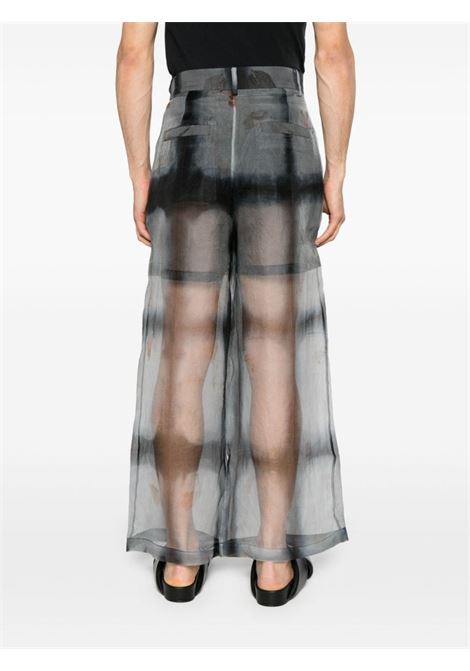 Multicolored wide-leg semi-sheer trousers Feng Chen Wang - men  FENG CHEN WANG | FUS17TR26BLK