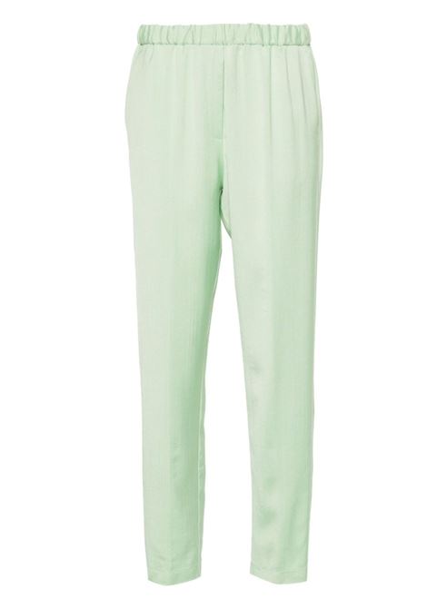 Green high-waist tapered trousers - women