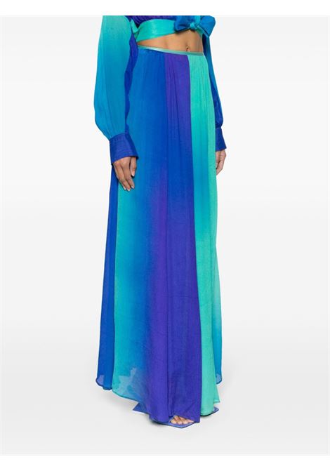 Blue pleated silk maxi skirt - women FORTE FORTE | 120966076