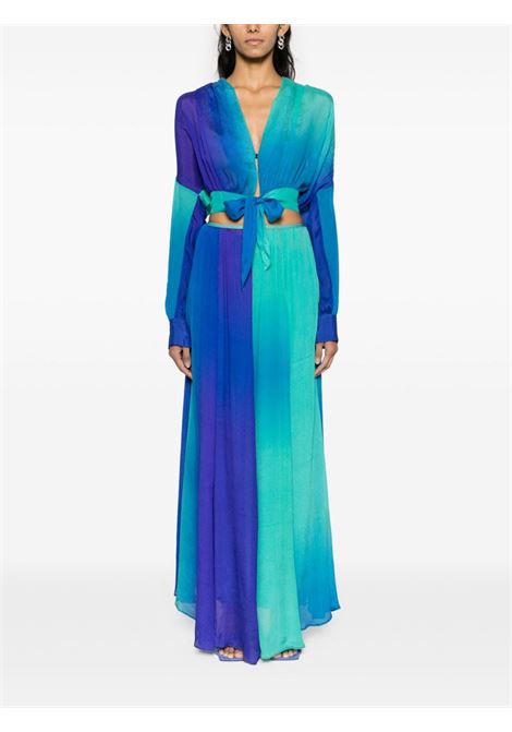 Blue pleated silk maxi skirt - women FORTE FORTE | 120966076