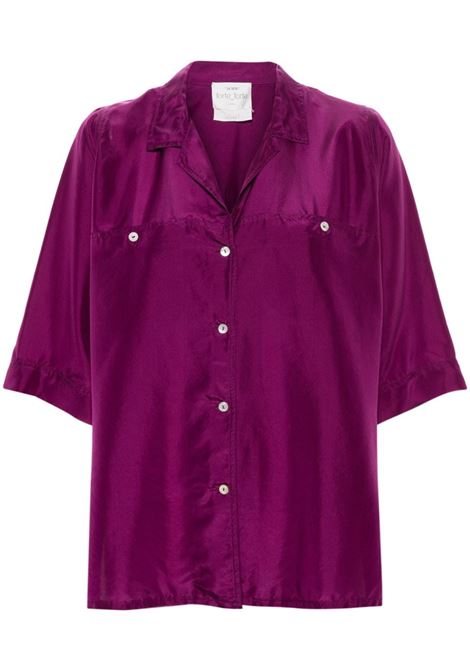 Camicia con collo ampio in viola - donna