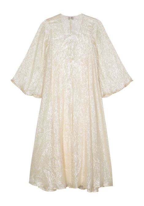 Beige lurex kaftan maxi dress - women FORTE FORTE | 123973057