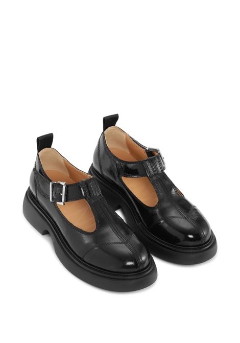 Black cut-out buckle-fastening loafers - women GANNI | S2496004