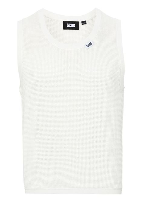 White waffle-knit vest top - men GCDS | A1CM2802KA715