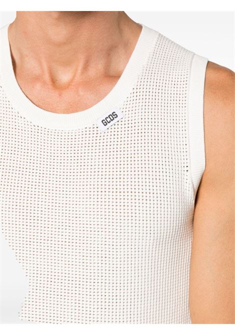 White waffle-knit vest top - men GCDS | A1CM2802KA715