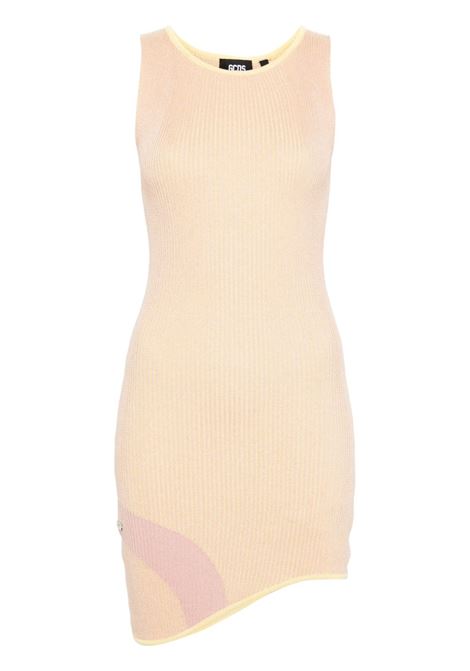 Baby pink Comma asymmetric ribbed dress - women  GCDS | A1CW1003KA854