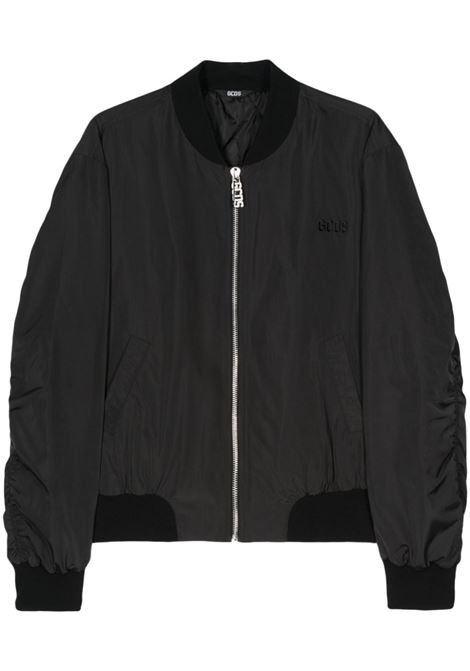 Black embroidered-logo bomber jacket - men GCDS | A1OM0903TD299