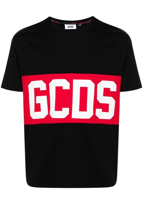 Black logo-print T-shirt - men GCDS | A1OM2314JA399