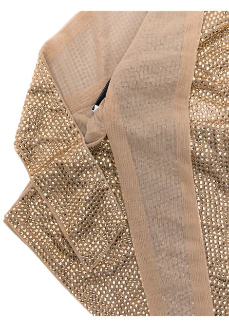 Gold crystal-embellished mesh beanie - women GIUSEPPE DI MORABITO | 02PSHT002FC0221221TO