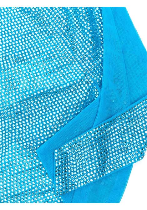 Light blue crystal-embellished mesh beanie - women GIUSEPPE DI MORABITO | 02PSHT002FC0221284