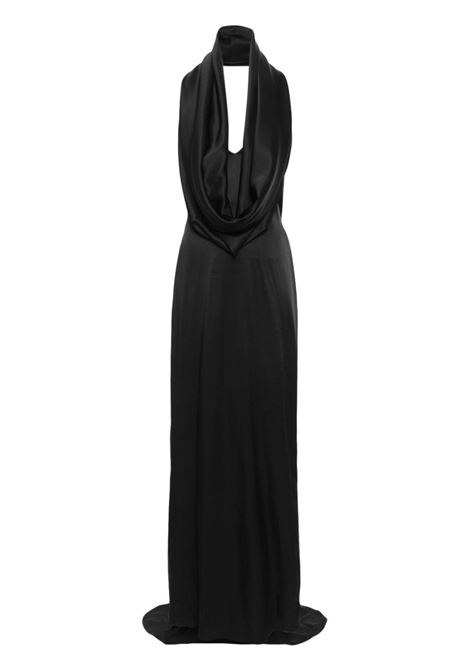 Black open-back hodded dress - women GIUSEPPE DI MORABITO | 02PSLD1070228199