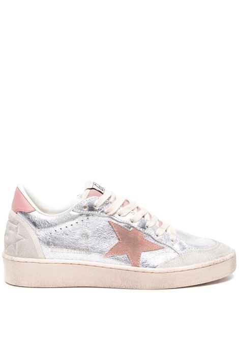 Pink, silver and grey Ball Star lace-up sneakers - women