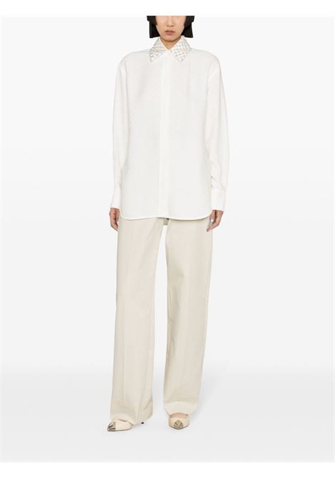 White embellished-collar jacquard shirt ? women  GOLDEN GOOSE | GWP00820P00136220102