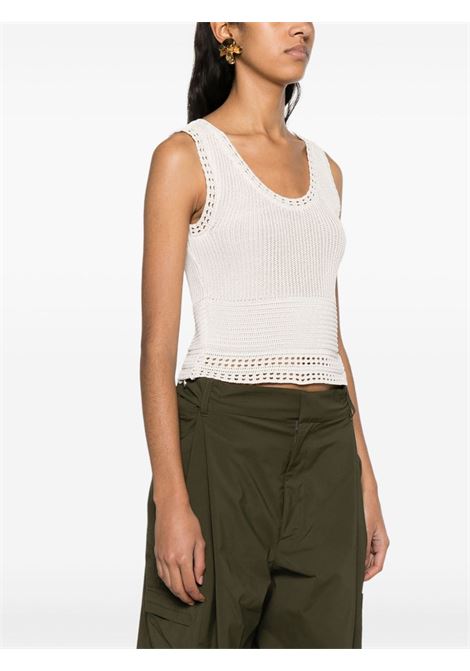 White crochet-knit tank top - women GOLDEN GOOSE | GWP01834P00146315103