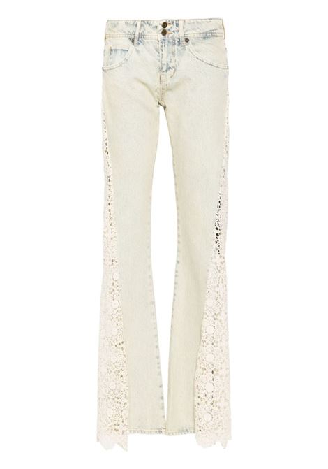 Beige blue lace-detail flared jeans Guess Usa - women