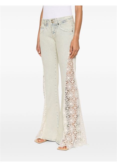 Beige blue lace-detail flared jeans Guess Usa - women GUESS USA | W4GU18D4RV5GUTL