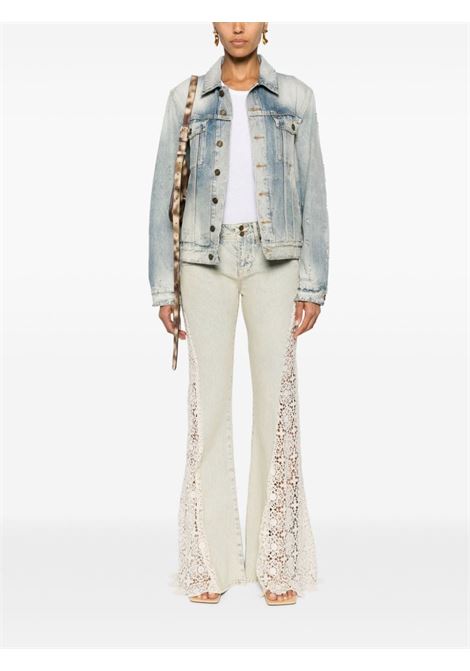 Beige blue lace-detail flared jeans Guess Usa - women GUESS USA | W4GU18D4RV5GUTL