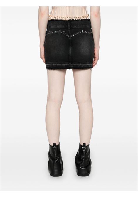 Black frayed-brim denim miniskirt Guess Usa - women GUESS USA | W4GU38D5AK0GUUB