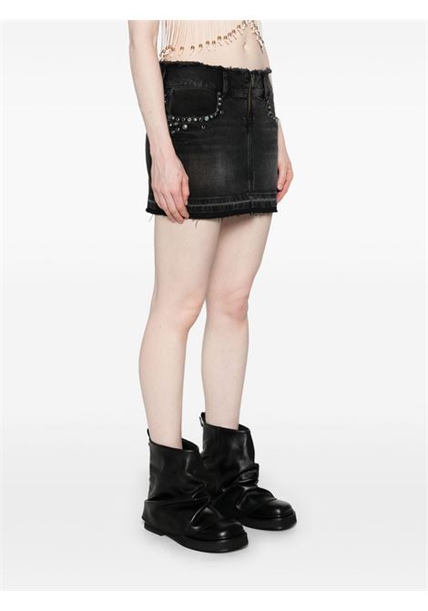 Black frayed-brim denim miniskirt Guess Usa - women GUESS USA | W4GU38D5AK0GUUB