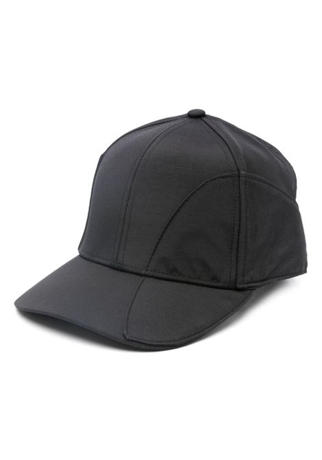 Cappello regolabile con placca logo in nero - uomo