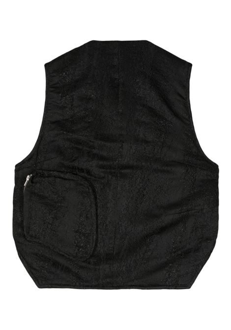 Black Pooled multi-pocket padded vest - men  HELIOT EMIL | HEM03027BLK01