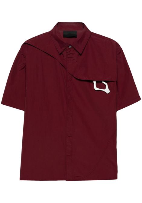 Bordeaux carabiner-detail short-sleeve shirt Heliot Emil - men  HELIOT EMIL | Shirts | HEM05018P04DAB22