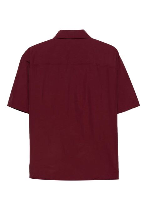 Bordeaux carabiner-detail short-sleeve shirt Heliot Emil - men  HELIOT EMIL | HEM05018P04DAB22