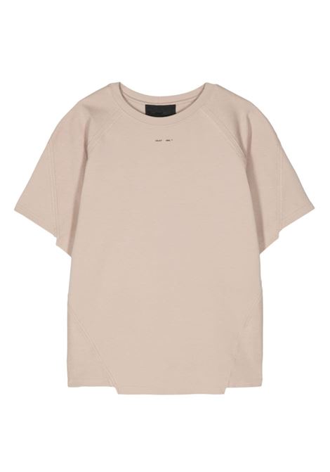 T-shirt girocollo con dettagli inside-out in beige - uomo