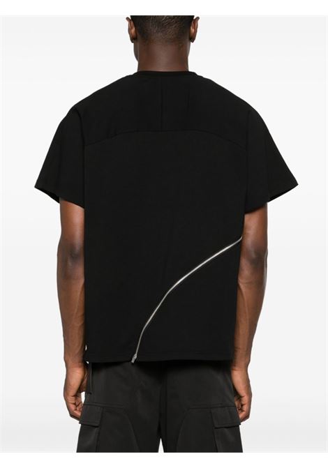 Black Sequence zip-detail cotton T-shirt Heliot Emil - men HELIOT EMIL | HEM09090BLK01