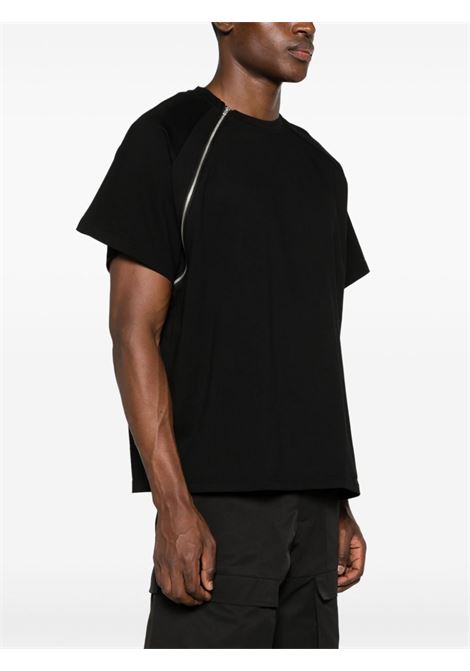 T-shirt con zip sequence in nero Heliot Emil - uomo HELIOT EMIL | HEM09090BLK01