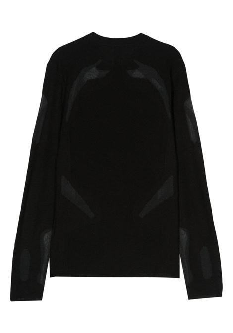 Maglione a pannelli semitrasparenti in nero - uomo HELIOT EMIL | PRESS24M07057BLK01