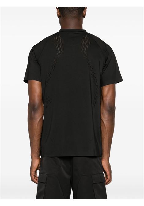 Black short-sleeved perforated T-shirt Heliot Emil - men HELIOT EMIL | SS24M09106BLK01