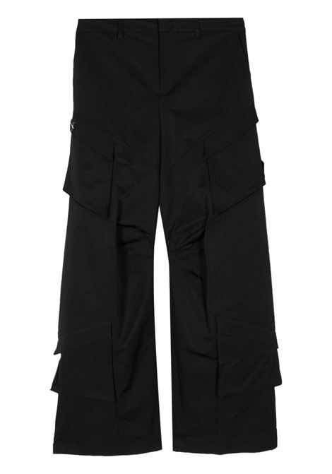 Black mid-rise cargo trousers - men