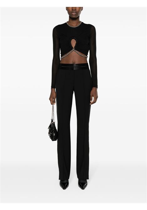 Black satin-trimmed bootcut trousers - women HELMUT LANG | N09HW205001