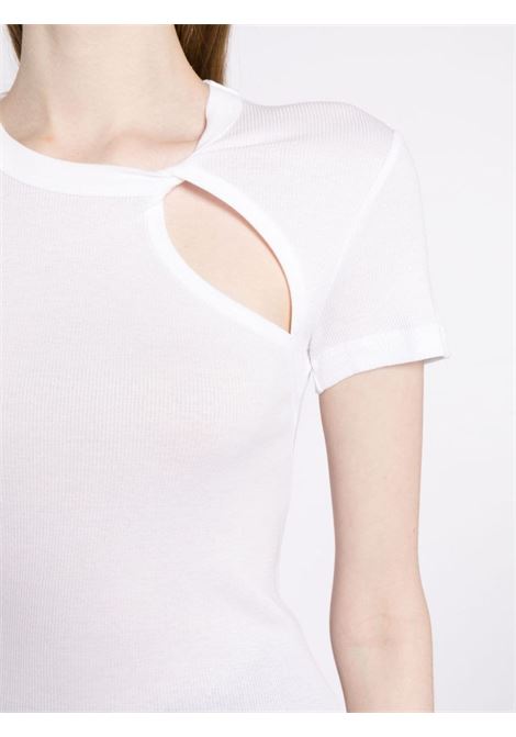 White asymmetric short-sleeve top - women HELMUT LANG | N09HW505100