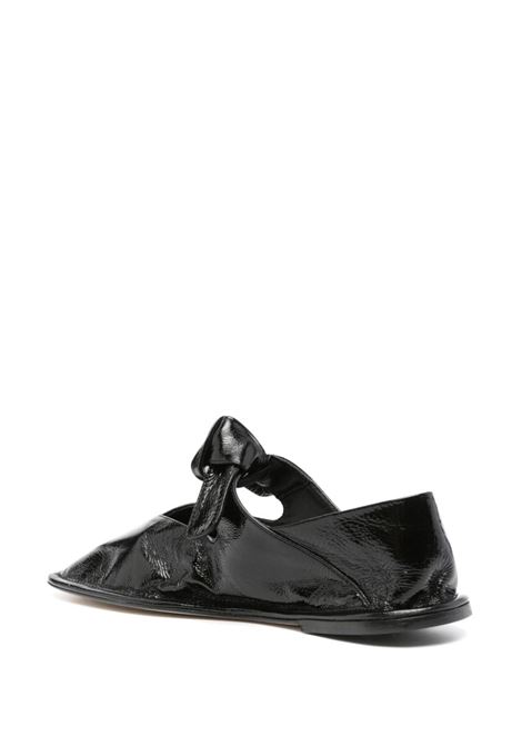 Black Llasada leather ballerina shoes Hereu - women HEREU | LLCGWFS24001