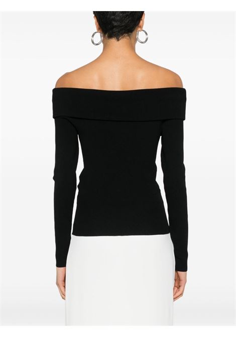 Black Acelia off-shoulder knitted top Iro - women IRO | 24SWP12ACELIABLA0124S
