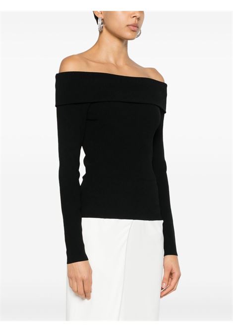 Black Acelia off-shoulder knitted top Iro - women IRO | 24SWP12ACELIABLA0124S