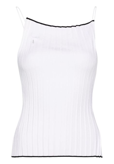 White le haut maille plisse top - women