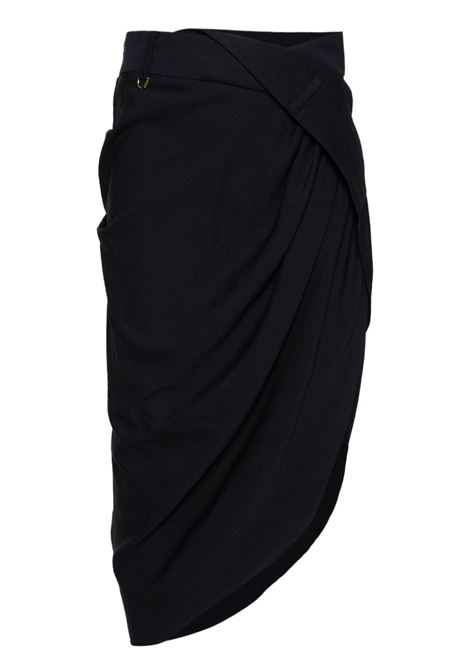 Blue La Jupe Saudade draped midi skirt - women